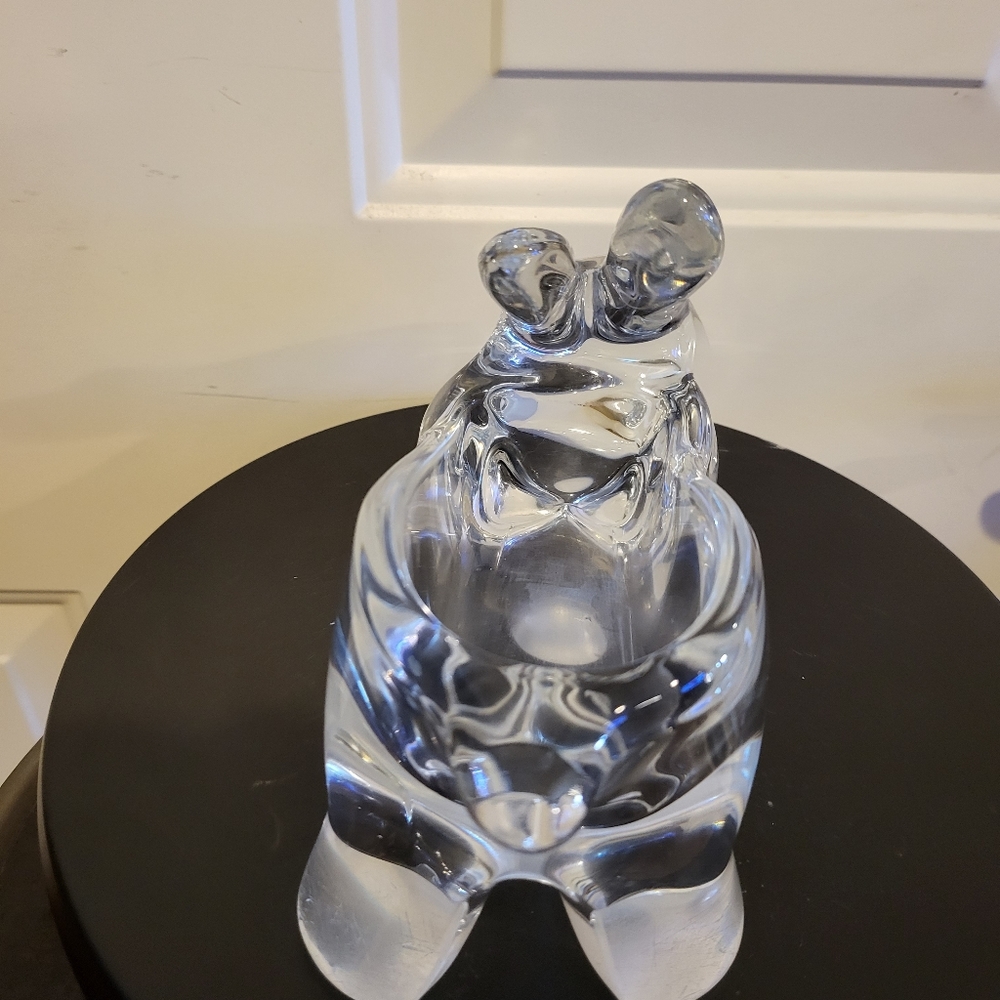 Clear Crystal Glass Bunny Rabbit Dish Bowl Vintage - Picture 6 of 14